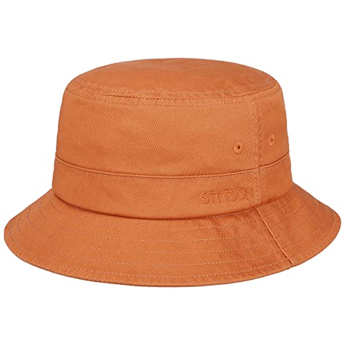 Stetson Organic Cotton Hut mit UV-Schutz Bio-Baumwolle Stoffhut Baumwollhut Fischerhut Anglerhut Damen/Herren - Frühling-Sommer - L (58-59 cm) rost von Stetson