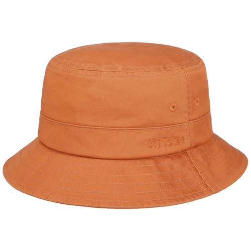 Stetson Organic Cotton Hut mit UV-Schutz Bio-Baumwolle Stoffhut Baumwollhut Fischerhut Anglerhut Damen/Herren - Frühling-Sommer - M (56-57 cm) rost von Stetson