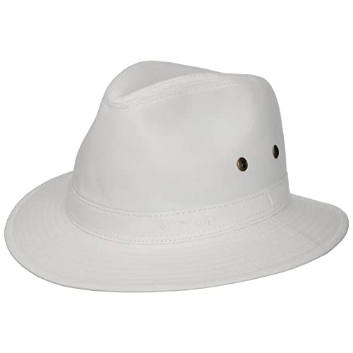 Stetson Organic Cotton Traveller Hut Herren - Stoffhut aus Bio-Baumwolle - Travellerhut mit UV-Schutz 40+ - Nachhaltiger Baumwollhut - Sonnenhut Frühjahr/Sommer weiß M (56-57 cm) von Stetson