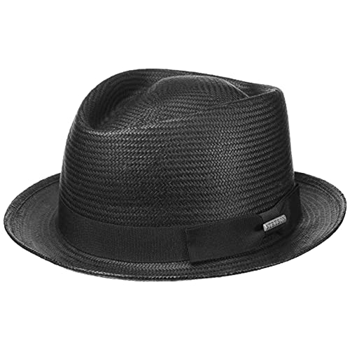 Stetson Ortugo Diamond Hut Sommerhut Sonnenhut Stoffhut Toyo-Hut Herren - mit Ripsband Frühling-Sommer - XXL (62-63 cm) schwarz von Stetson