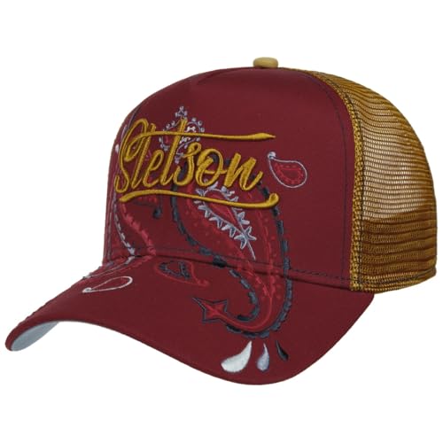 Stetson Paisley Trucker Cap Basecap Baseballcap Truckercap Meshcap Herren - Snapback, mit Schirm, Schirm Frühling-Sommer Herbst-Winter Frühjahr Sommer Herbst Winter - One Size rot von Stetson
