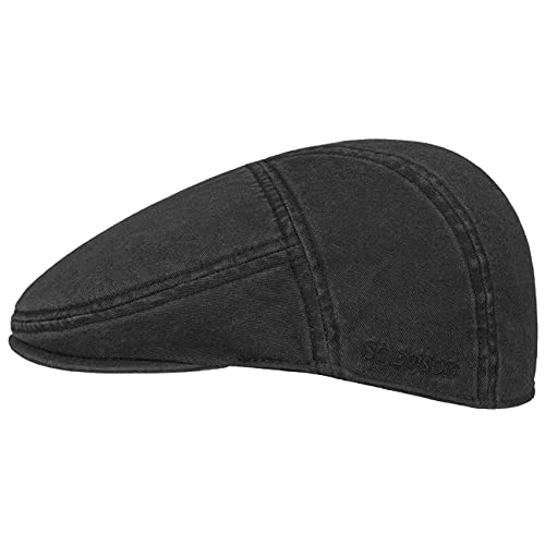 Stetson Paradise Cotton Schirmmütze Flat Cap UV-Schutz 40 Baumwolle Herren Sommer Winter schwarz M (56-57 cm) von Stetson