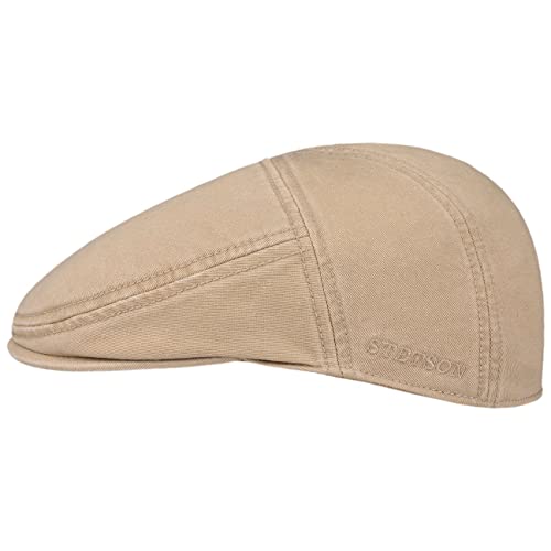 Stetson Paradise Cotton Schirmmütze beige Herren - Flatcap mit UV-Schutz 40+ - Herrenmütze aus Baumwolle - Flat Cap Größen S 54-55 cm - Schiebermütze Sommer/Winter von Stetson