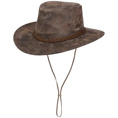 Stetson Pigskin Western Lederhut Traveller Used-Look Herren Herbst Winter braun S (54-55 cm) von Stetson