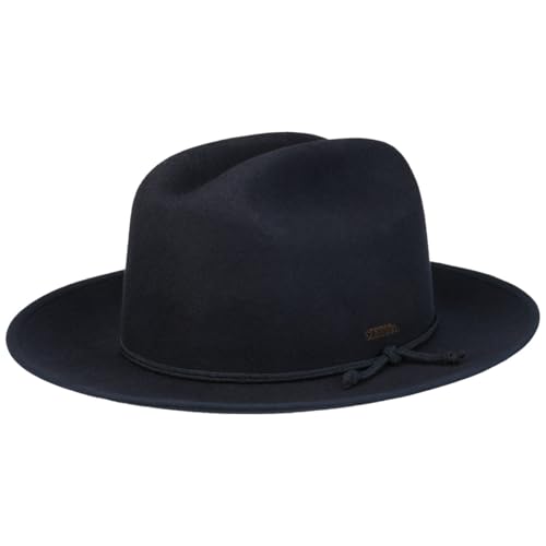 Stetson Plains Cattleman Westernhut Wollhut Cowboyhut Wollfilzhut Filzhut Herren - Herbst-Winter Herbst Winter - M (56-57 cm) dunkelblau von Stetson