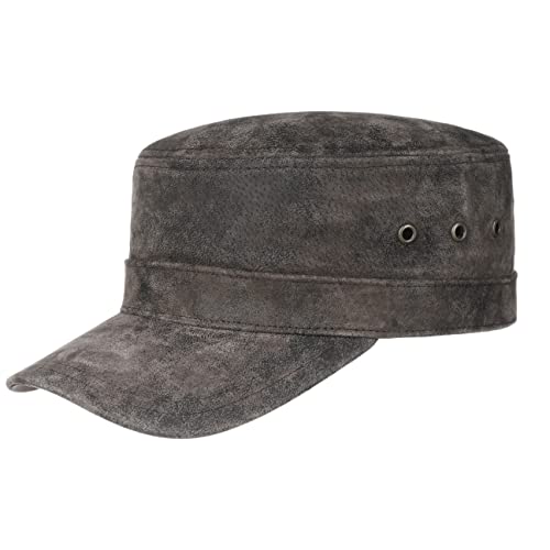 Stetson Raymore Pigskin Army Cap Military Urban Cap Leder Herren Damen Frühjahr Sommer braun-schwarz One Size von Stetson