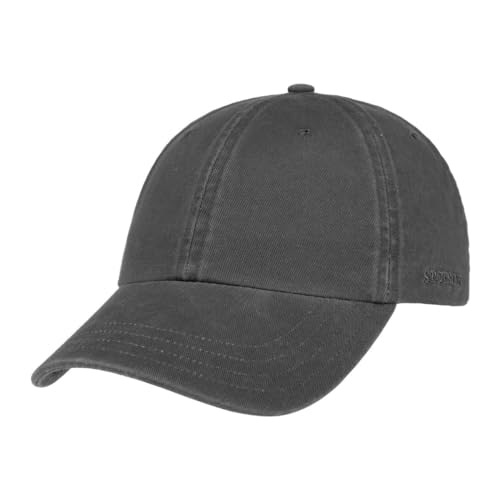 Stetson Rector Basecap Damen Herren Baumwollcap Sonnenschutz UV-Schutz 40+ Größenverstellbar Baseballcap Sommer Winter anthrazit One Size von Stetson