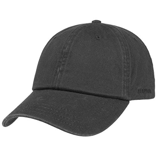 Stetson Rector Basecap - Cap für Damen/Herren - Sonnenschutz-Cap aus Baumwolle (UV-Schutz 40+) - Baumwollcap größenverstellbar (55-60 cm) - Baseballcap Sommer/Winter schwarz One Size von Stetson