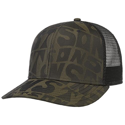 Stetson Ref Trucker Cap Herren One Size (ca. 56-60 cm) - Aus weichem Stoff - Größenverstellbar durch Snapback-Verschluss - Mit Luftösen - Meshcap - Baseballkappe Sommer/Winter Oliv One Size von Stetson
