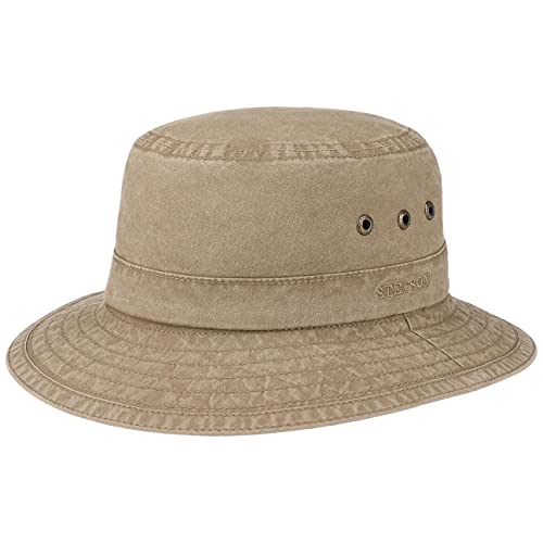 Stetson Reston Freizeithut Damen/Herren (Kophöhe ca. 9cm) - Schlapphut aus Bio-Baumwolle Packable - Baumwollhut mit 40-fachem UV-Schutz - Frühjahr/Sommer braun XXL (62-63 cm) von Stetson