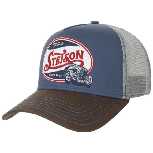 Stetson Riding Hot Rod Trucker Cap Snapback Baumwolle Herren Sommer braun-blau One Size von Stetson