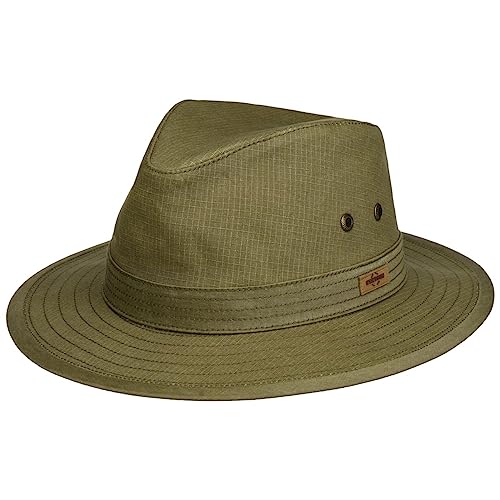 Stetson Ripstop Traveller Stoffhut - Einfarbiger Hut - Outdoor-Design - Sonnenschutz - Baumwollmix - Unisex - Frühjahr/Sommer Oliv S (54-55 cm) von Stetson