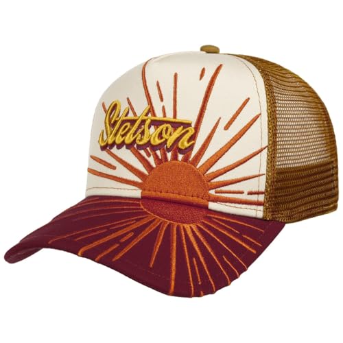Stetson Rising Sun Trucker Cap Basecap Baseballcap Truckercap Meshcap Herren - Snapback, mit Schirm, Schirm Frühling-Sommer Herbst-Winter Frühjahr Sommer Herbst Winter - One Size orange-rot von Stetson