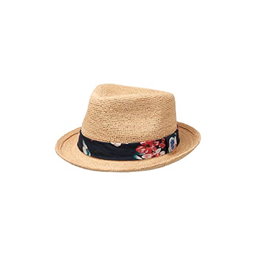 Stetson Risola Crochet Player Strohhut - Naturfarbener Hut mit geblümtem Ripsband - Sommerhut für Damen - Frühjahr/Sommer Natur M (56-57 cm) von Stetson