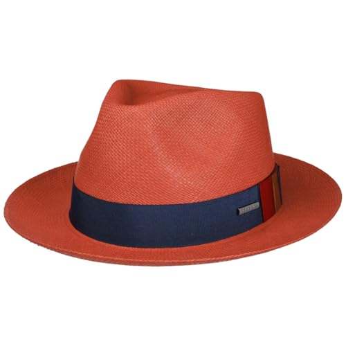 Stetson Fedora Panamahut UV-Schutz Damen Sommer Made in Ecuador rot L (58-59 cm) von Stetson
