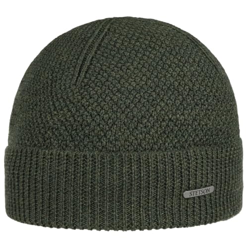 Stetson Rodrick Beanie Wintermütze Merinowolle Made in Italy Unisex dunkelgrün One Size von Stetson
