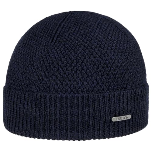 Stetson Rodrick Beanie Merinowolle Made in Italy Unisex Winter dunkelblau One Size von Stetson