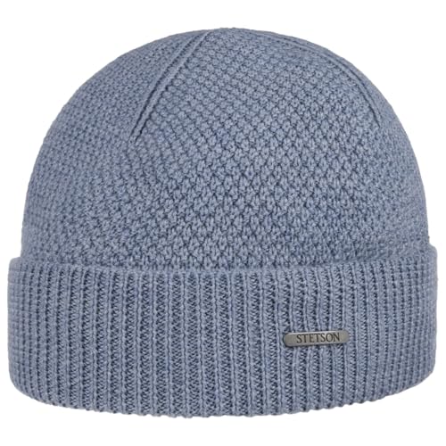 Stetson Rodrick Beanie Wintermütze Merinowolle Made in Italy Unisex hellblau One Size von Stetson