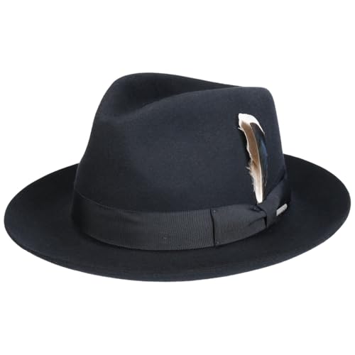 Stetson Rosedale Fedora Wollhut Herren Winter dunkelblau 57 cm von Stetson