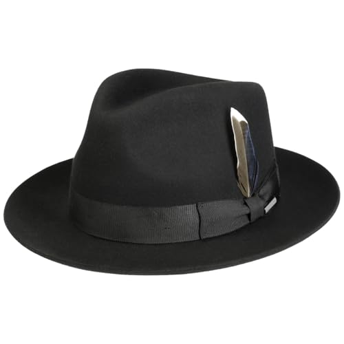 Stetson Rosedale Fedora Wollhut Herren Winter schwarz 57 cm von Stetson