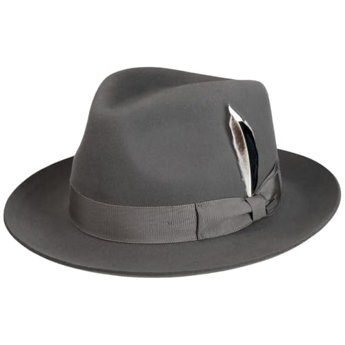 Stetson Rosedale Fedora Wollhut Herren Winter grau 59 cm von Stetson
