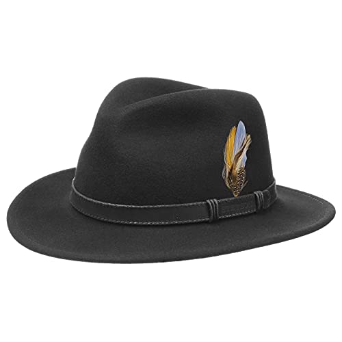 Stetson Rutherford VitaFelt Hut Herren - Filzhut Made in USA - Herrenhut Wasserabweisend - Traveller Packable - Garniturband aus Leder - Jagdhut Sommer/Winter schwarz XXL (62-63 cm) von Stetson