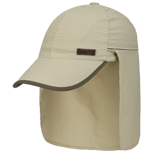 Stetson Sanibel Outdoor Baseballcap mit verstaubarem Nackenschutz Damen/Herren - Sommercap UV-Schutz 40+ - Sonnencap wasserabweisend - Coolmax-Schweißband-Cap Frühjahr/Sommer beige M (56-57 cm) von Stetson