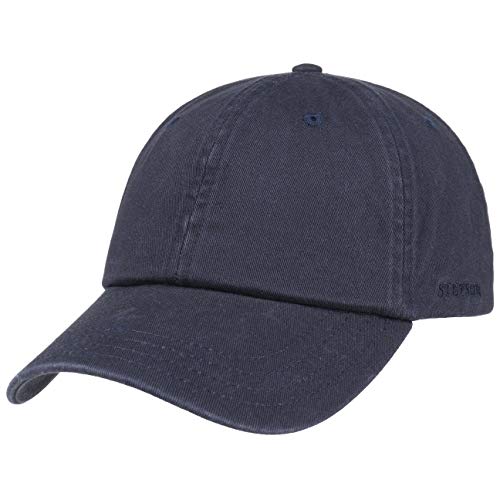 Stetson Rector Basecap - Cap für Damen/Herren - Sonnenschutz-Cap aus Baumwolle (UV-Schutz 40+) - Baumwollcap größenverstellbar (55-60 cm) - Baseballcap Sommer/Winter dunkelblau One Size von Stetson