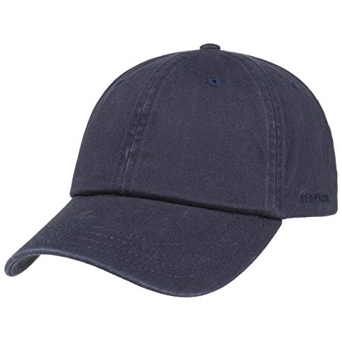 Stetson Rector Basecap Damen Herren Baumwollcap Sonnenschutz UV-Schutz 40+ Größenverstellbar Baseballcap Sommer Winter dunkelblau One Size von Stetson