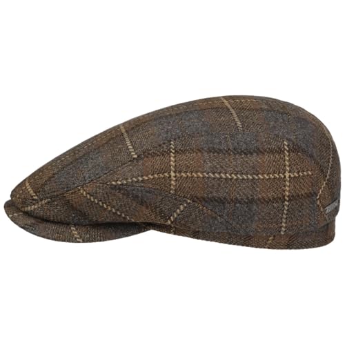 Stetson Scranton Wool Driver Flatcap - Mehrfarbiger Mütze aus Wolle - Elegante Schirmmütze - Herbst/Winter - Made in Germany - Herren braun 60 cm von Stetson