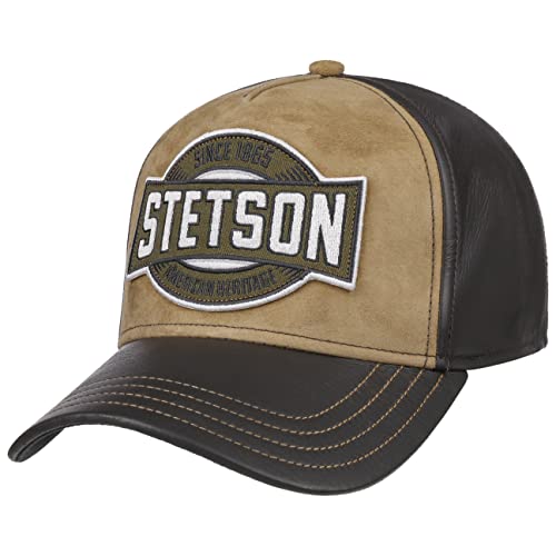 Stetson Since 1865 Ledercap Basecap Baseballcap Herren - Metallschnalle, mit Schirm Frühling-Sommer Herbst-Winter - One Size beige von Stetson