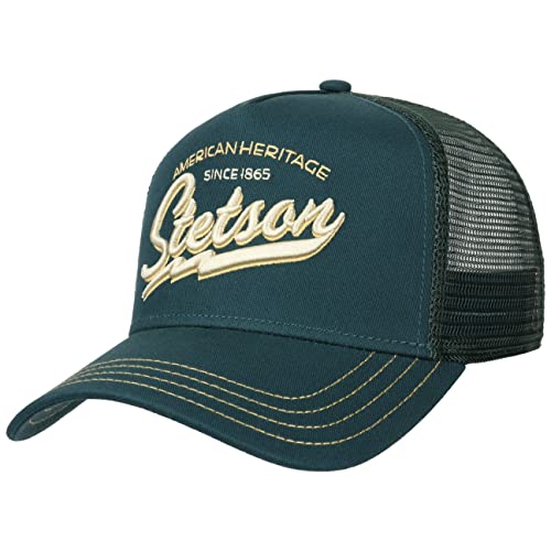 Stetson Since 1865 Trucker Cap One Size Herren - Schirm & Front aus 100% Baumwolle - Größenverstellbar - Meshcap mit Netzeinsatz - Schirmlänge 7 cm - Sommer/Winter Petrol One Size von Stetson