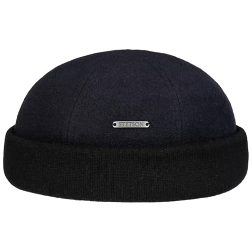 Stetson Sparr Dockercap - Wintermütze Herren - Dockermütze mit Fleecefutter - Wollmütze mit Kaschmir - Mütze Herbst/Winter - Herrenmütze dunkelblau L (58-59 cm) von Stetson
