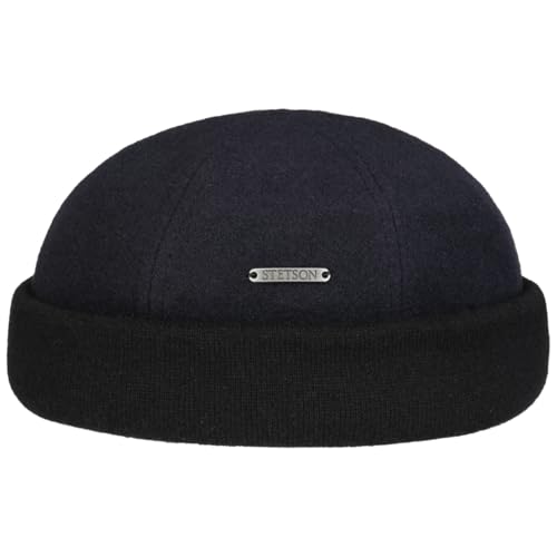 Stetson Sparr Dockercap Wintermütze Herren Dockermütze mit Fleecefutter Wollmütze mit Kaschmir Herbst Winter dunkelblau S (54-55 cm) von Stetson