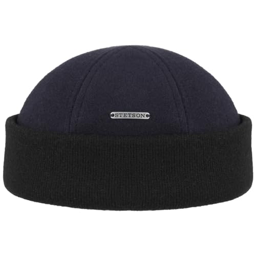 Stetson Sparr Dockercap - Wintermütze Herren - Dockermütze mit Fleecefutter - Wollmütze mit Kaschmir - Mütze Herbst/Winter - Herrenmütze dunkelblau XL (60-61 cm) von Stetson