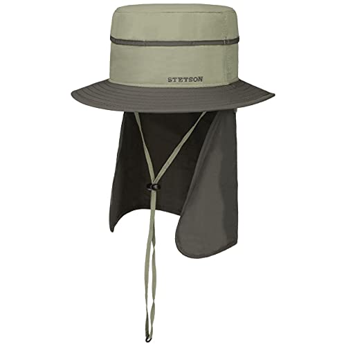 Stetson Supplex Bucket Nylonhut - Zweifarbiger Hut - Faltbar - Reisehut mit UV-Schutz 40+ - Outdoorhut - Herren - Frühjahr bis Winter Oliv S (54-55 cm) von Stetson