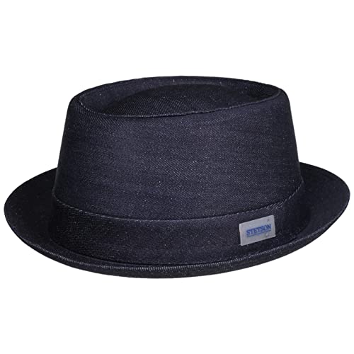 Stetson Pork Pie Sustainable Denim - Hut aus Baumwolle und Ramie - 100% Baumwollfutter - Made in Italy - Frühjahr/Sommer Denim M (56-57 cm) von Stetson