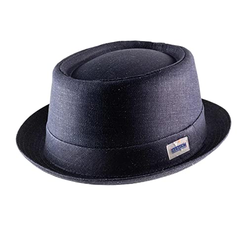 Stetson Pork Pie Sustainable Denim - Hut aus Baumwolle und Ramie - 100% Baumwollfutter - Made in Italy - Frühjahr/Sommer Denim M (56-57 cm) von Stetson