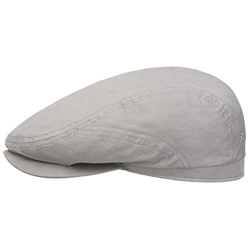 Stetson Sustainable Driver Flatcap Einfarbige Schiebermütze Bio-Baumwolle Nachhaltig Made in The EU Herren Frühjahr bis Winter hellgrau 59 cm von Stetson