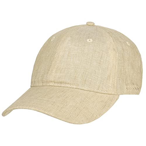 Stetson Sydell Leinen Baseballcap Damen/Herren - Basecap aus Leinen - Leinencap gefüttert - Sommercap größenverstellbar - Cap mit UV-Schutz 40 - Frühling/Sommer beige-meliert L (58-59 cm) von Stetson