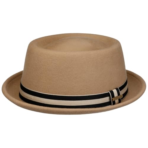Stetson Pork Pie Wollhut Knautschbar Herren Herbst Winter beige S (54-55 cm) von Stetson