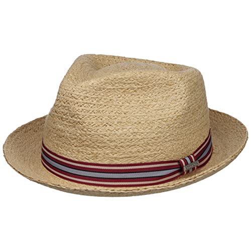 Stetson Terlaco Raffiahut - Naturfarbener Hut aus 100% Stroh - Sommerlicher Fedora-Stil - Sonnenhut mit UV-Schutz 40 - Unisex - Frühjahr/Sommer Natur M (56-57 cm) von Stetson