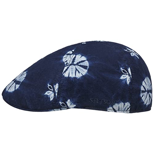 Stetson Texas Calesta Flatcap - Gemusterte Mütze aus 100% Baumwolle - Schirmmütze im Batik-Look - Baumwollcap für Damen und Herren - Für alle Jahreszeiten blau L (58-59 cm) von Stetson