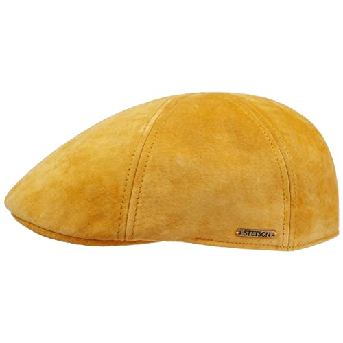 Stetson Texas Classic Pigskin Flatcap Schirmmütze Schiebermütze Ledercap Herren - mit Schirm Herbst-Winter - M (56-57 cm) gelb von Stetson