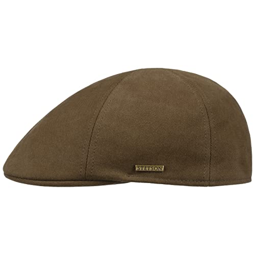 Stetson Texas Classic Soft Cotton Flatcap - Mütze aus Baumwolle - Unifarbenes Design - Made in The EU - Herren - Für alle Jahreszeiten braun 55 cm von Stetson