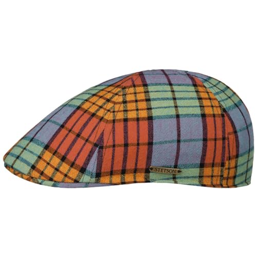 Stetson Texas Colour Check Flatcap Karo Stil UV Schutz 40+ Herren Made in EU Frühjahr Sommer bunt M (56-57 cm) von Stetson