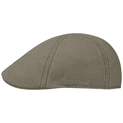 Stetson Texas Cotton Flatcap mit UV Schutz 40+ - Schirmmütze aus Baumwolle - Unifarbene Mütze Frühjahr/Sommer Oliv M (56-57 cm) von Stetson