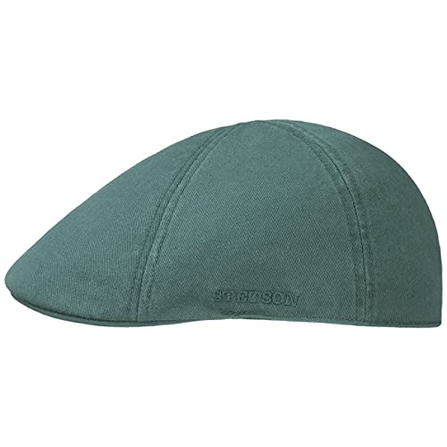 Stetson Texas Cotton Flatcap mit UV Schutz 40+ - Schirmmütze aus Baumwolle - Unifarbene Mütze Frühjahr/Sommer Petrol L (58-59 cm) von Stetson