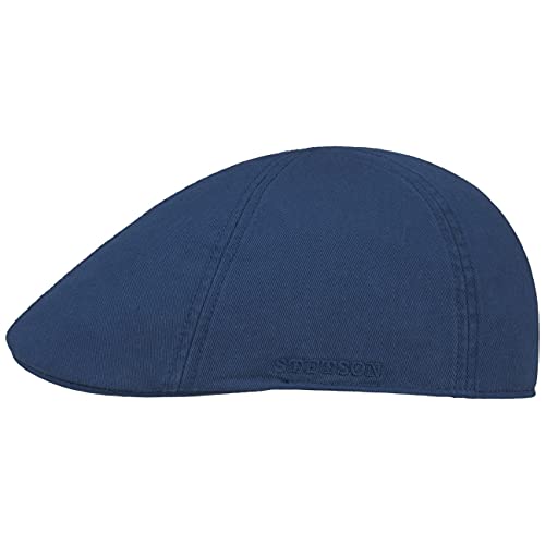 Stetson Texas Cotton Flatcap mit UV Schutz 40+ - Schirmmütze aus Baumwolle - Unifarbene Mütze Frühjahr/Sommer blau L (58-59 cm) von Stetson