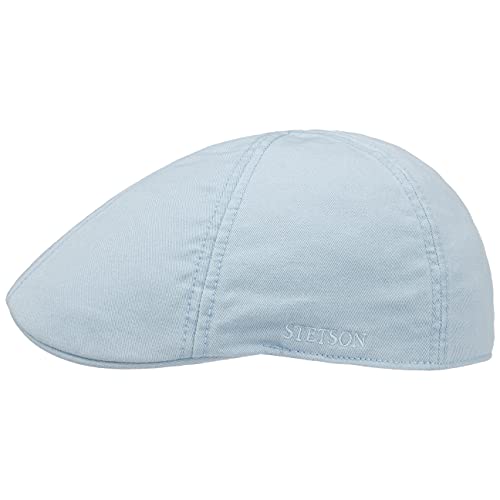 Stetson Texas Cotton Flatcap mit UV Schutz 40+ - Schirmmütze aus Baumwolle - Unifarbene Mütze Frühjahr/Sommer hellblau M (56-57 cm) von Stetson